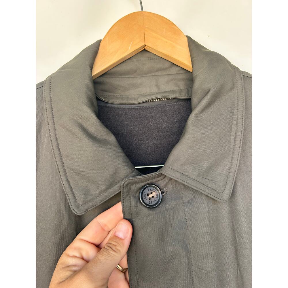 Vintage Yves Saint Laurent Oversized Car Coat YSL Utility Jacket Olive Green - Picture 6 of 13